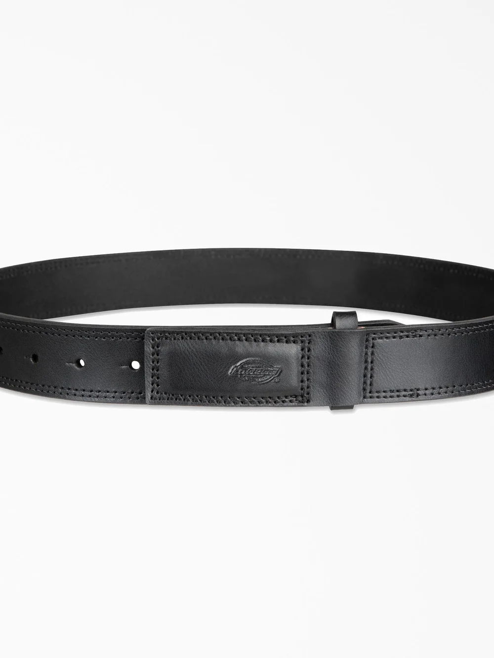 Dickies Black Leather Men's Dress Belt with Subtle Stitching